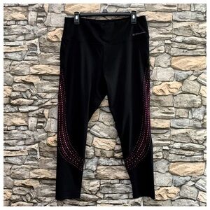 #57 BCBGeneration Pink Black High Waist Color Block Workout Yoga Legging BCBG XL